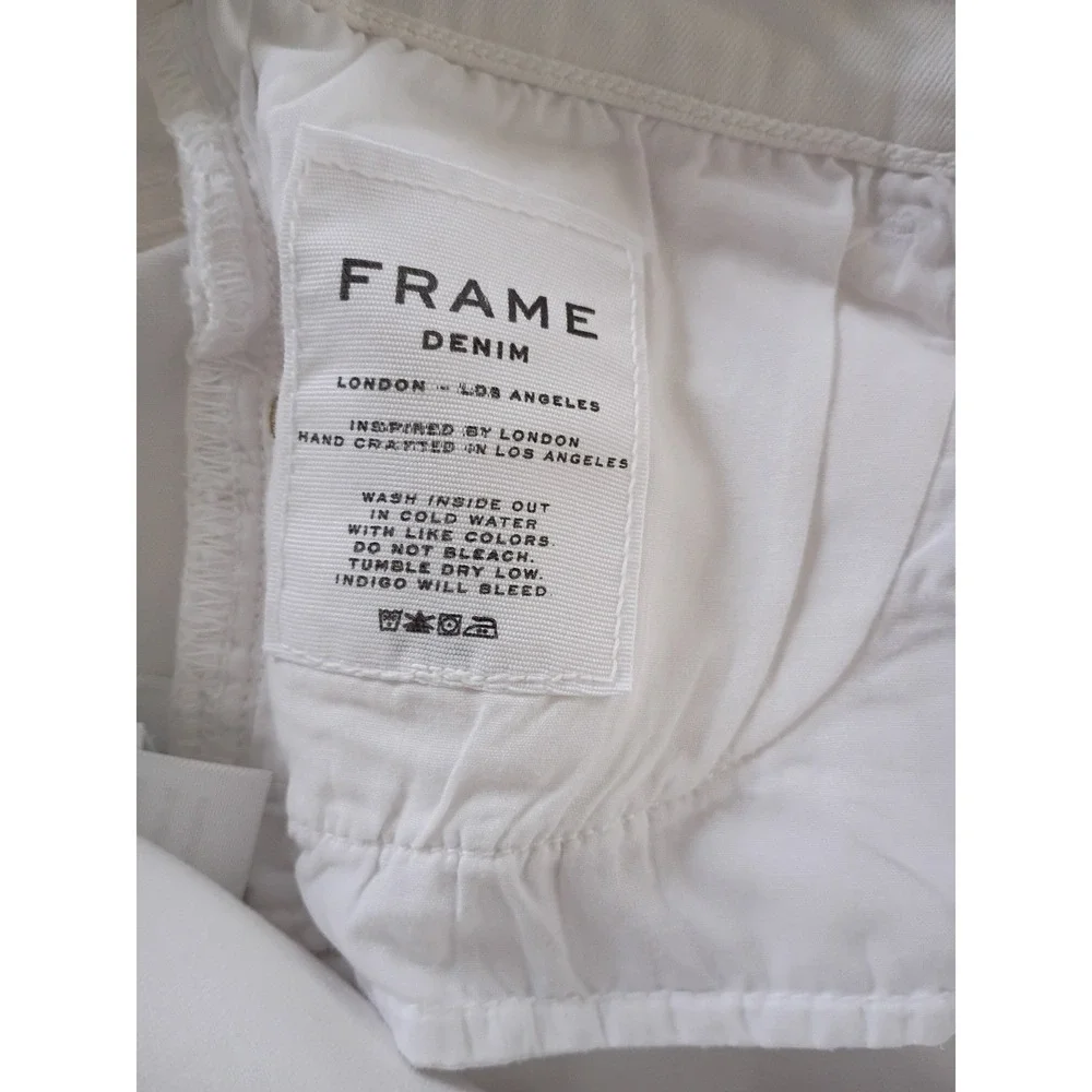 FRAME NWOT Le Skinny de Jeanne Blanc Distressed Jeans 26x29 USA Made‎ $228